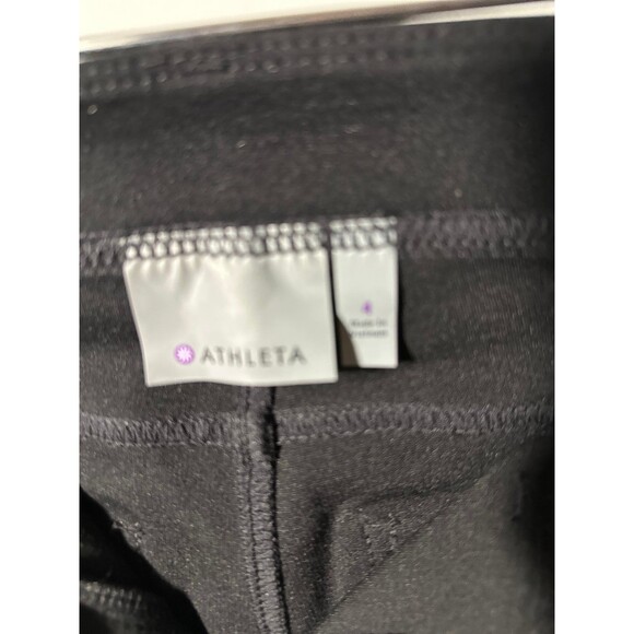 Athleta Black Ponte Moto Zipper Stretch Mid Rise Skinny Pant - Picture 3 of 5